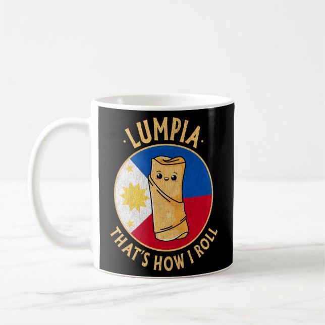 Filipino Lumpia Kawaii Philippines Food Filipino P Coffee Mug (Left)