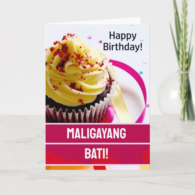 Filipino Maligayang Bati Philippines Birthday Card (Front)