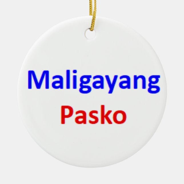filipino maligayang pasko ceramic tree decoration (Front)