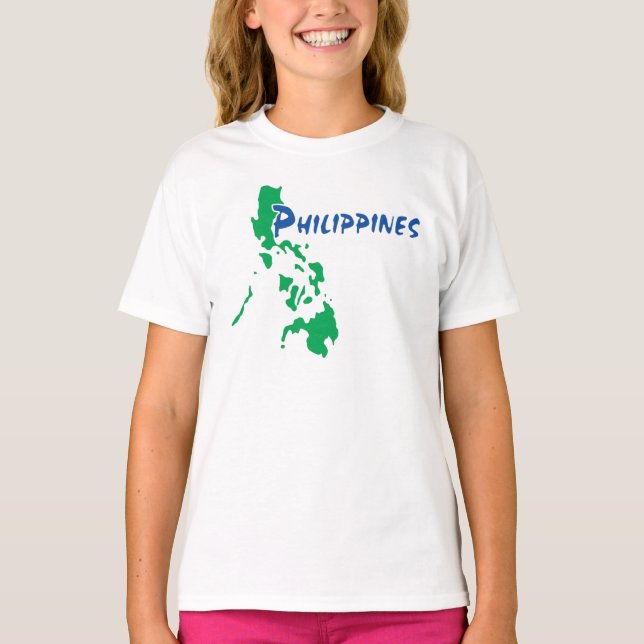 Filipino Map of the Philippines on a T-Shirt (Front)
