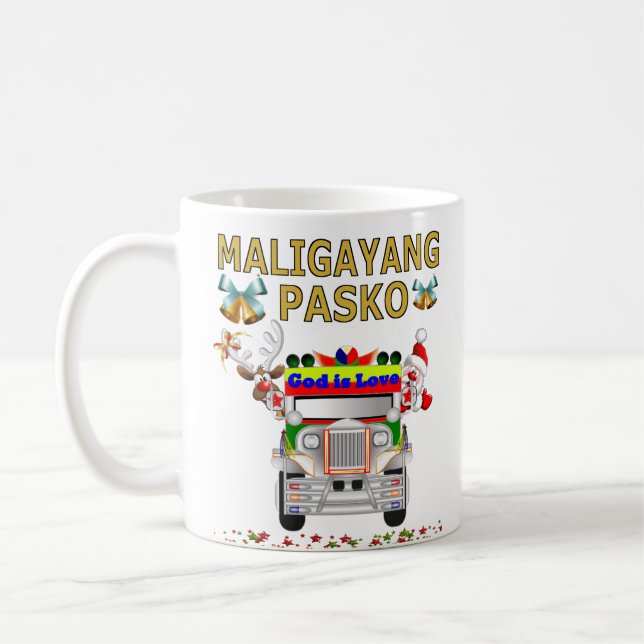 Filipino Merry Christmas -  Maligayang Pasko Coffee Mug (Left)
