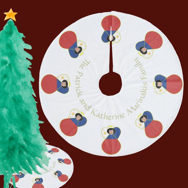 Filipino or Philippines Angel Flag Fleece Tree Skirt (Creator Uploaded)
