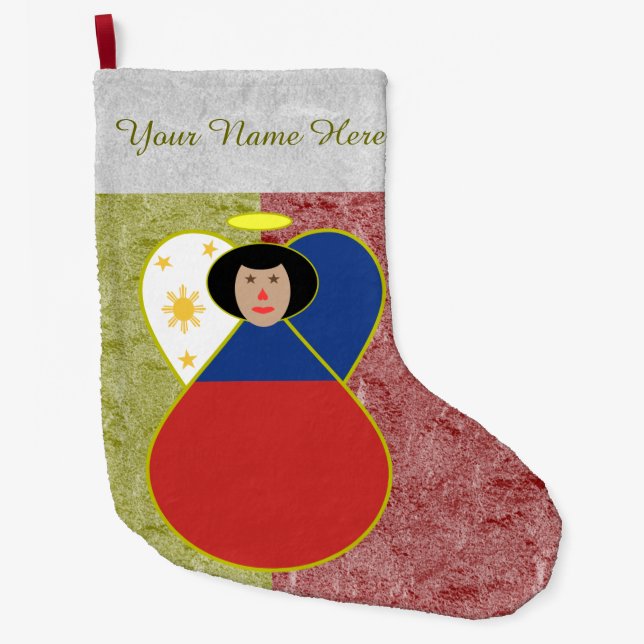 Filipino or Philippines Angel Flag Large Christmas Stocking (Front)