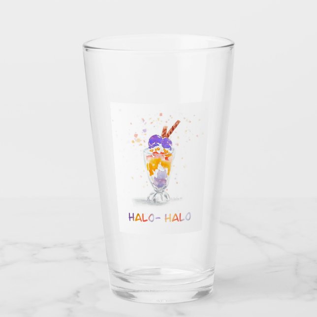 Filipino / Philippine Halo Halo Watercolor Print Glass (Front)