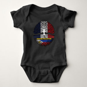 Filipino Philippines French France Tree Roots Flag Baby Bodysuit