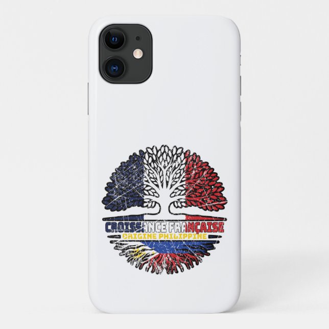 Filipino Philippines French France Tree Roots Flag Case-Mate iPhone Case (Back)