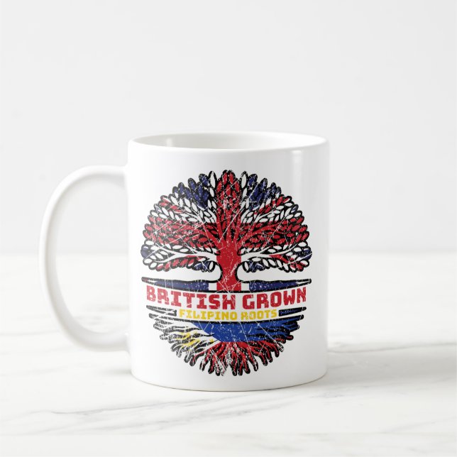 Filipino Philippines Uk United Kingdom British Coffee Mug (Left)