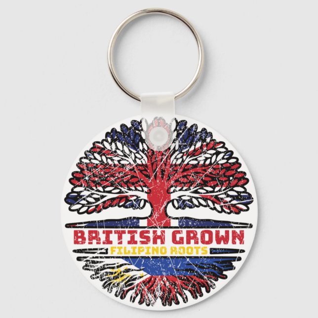 Filipino Philippines Uk United Kingdom British Key Ring (Front)