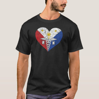 Filipino Registered RN Nurse Flag Love T-Shirt