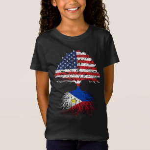 Filipino Roots American Grown Philippines Flag Gif T-Shirt