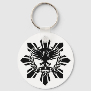 Filipino sun and eagle crest key ring