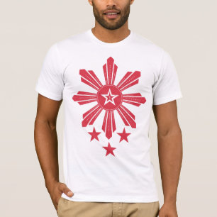 Filipino Sun and Stars - Red T-Shirt