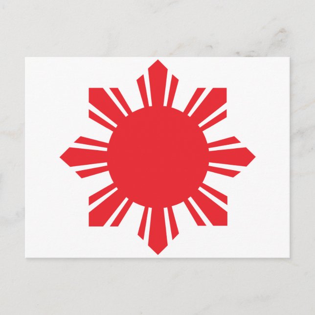 Filipino Sun - Red Postcard (Front)