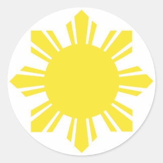 Filipino Sun - Yellow Classic Round Sticker