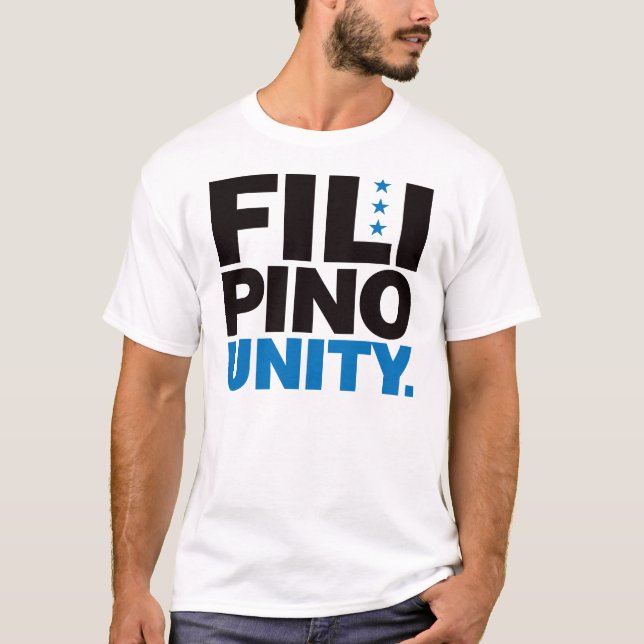 Filipino Unity - Blue and Black T-Shirt (Front)