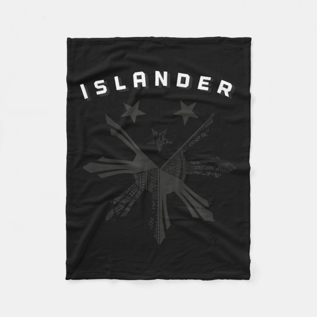 Filipino Warrior Hawaiian Polynesian Tribal Tattoo Fleece Blanket (Front)