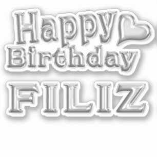 Filiz Happy Birthday silver sticker Sticker