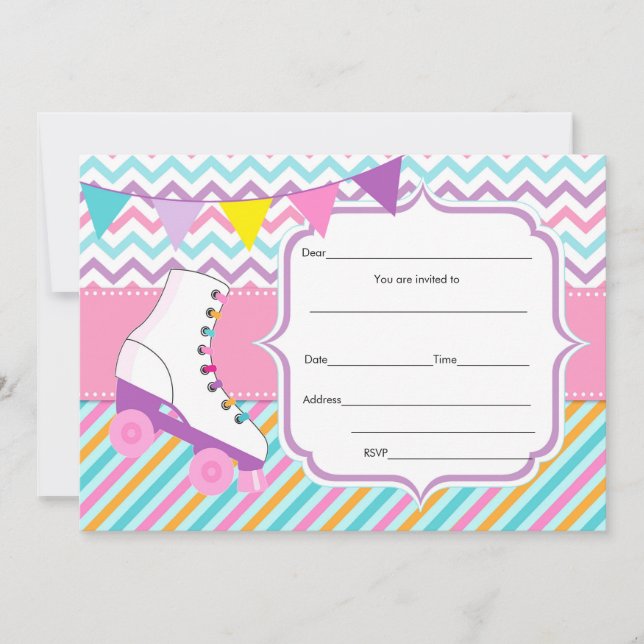 Fill in blanks invitation roller skating (Front)