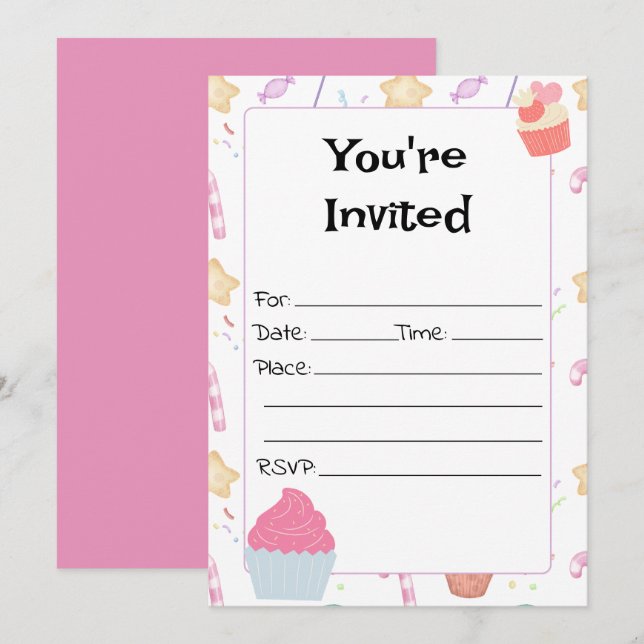 Fill In The Blank Birthday Invitation (Front/Back)