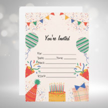 Fill In The Blank Birthday Invitation