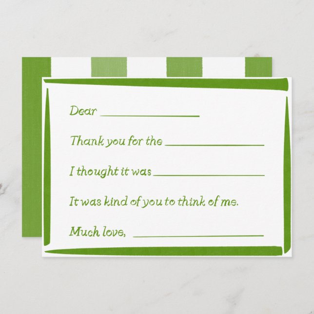 Fill-In-The-Blank "Handwritten" Thank You Notes (Front/Back)