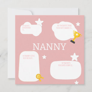Fill in the blank Nanny Mother's day  Holiday Card