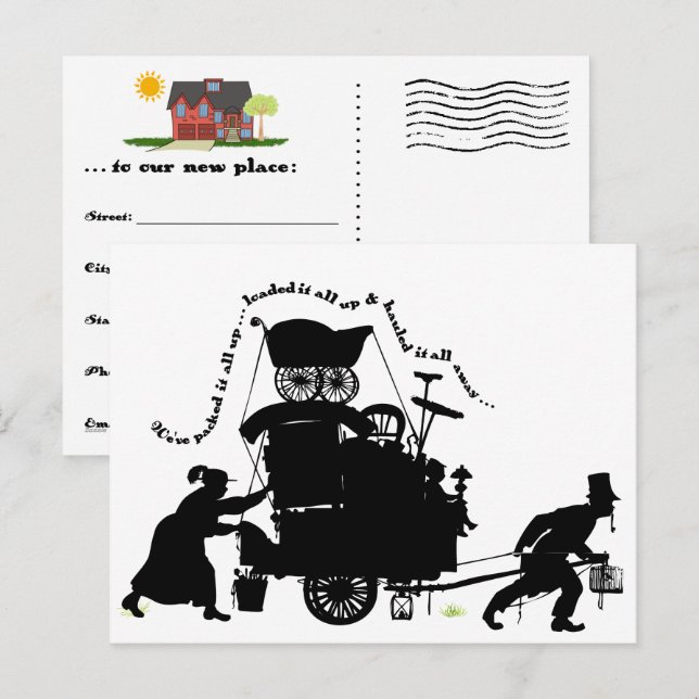 Fill-In-The-Blanks Moving Announcement Postcard (Front/Back)