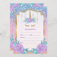 Fill in Unicorn  Invitation