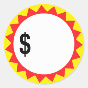 Fill in your own price discount stickers