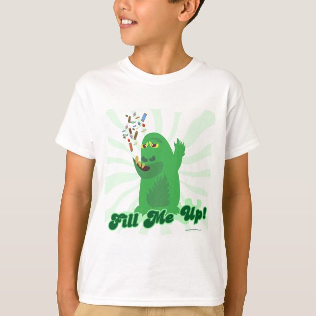 Fill Me Up Funny Halloween Monster Art T-Shirt (Front)