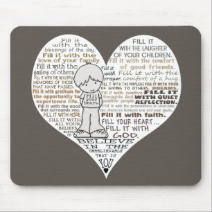 Fill Your Heart-Dark Brown Mouse Mat