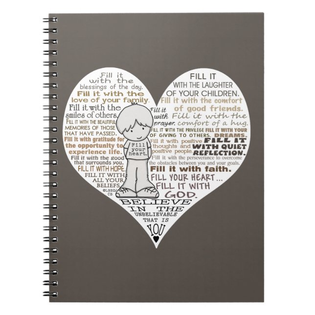 Fill Your Heart-Dark Brown Notebook (Front)