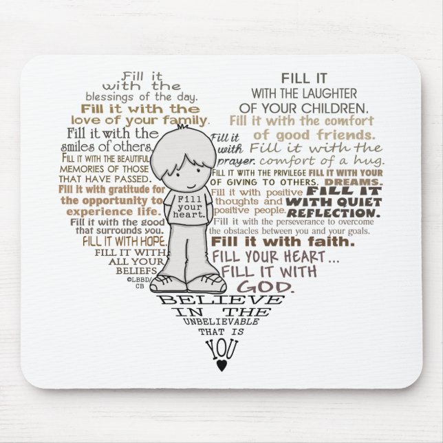 Fill Your Heart Mouse Mat (Front)