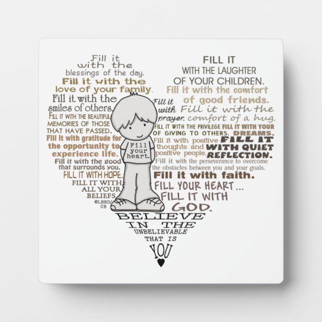 Fill Your Heart Plaque (Front)