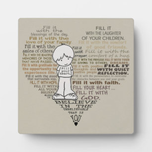 Fill Your Heart-Tan Plaque