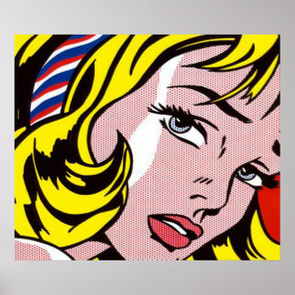 Fille avec le ruban de cheveux  roy lichtenstein poster