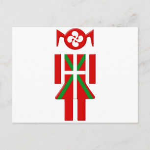 Fille Basque drapeau Euskadi Bayonne Postcard