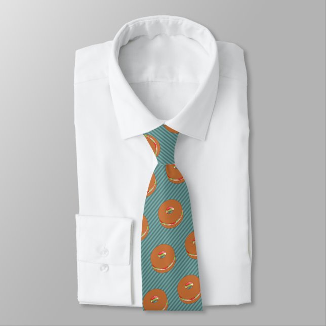 Filled Bagel - Choose Background Colour - Novelty Tie (Tied)