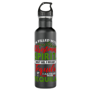 Filled With Christmas Spirit Tequila Funny Xmas Da 710 Ml Water Bottle