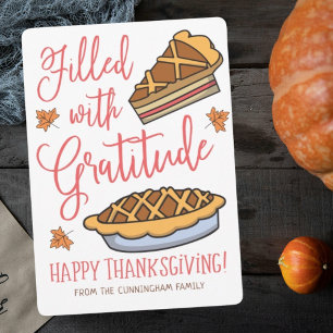 Filled with Gratitude Happy Thanksgiving Holiday Card