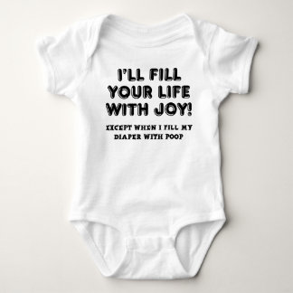 Filled With Joy And Poop Funny Romper Baby Bodysuit