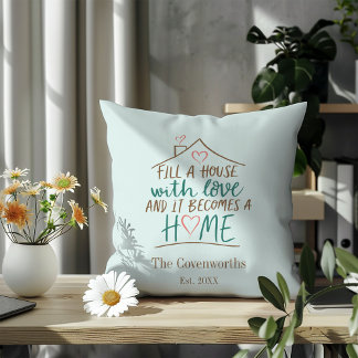 Filled with Love Customisable Housewarming Cushion