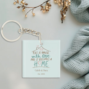 Filled with Love Customisable Housewarming Key Ring