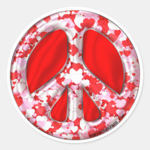 Filled with Love Peace Sign Classic Round Sticker