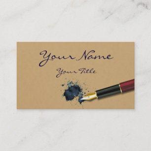 Filler Fountain Pen with Ink Blot - Business Card