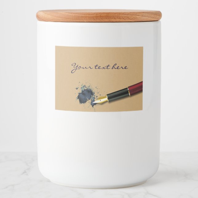 Filler Fountain Pen with Ink Blot - Food Label (Front)