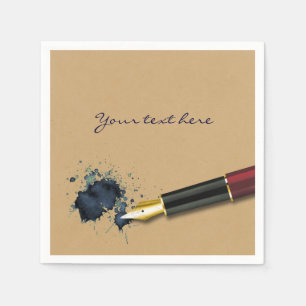 Filler Fountain Pen with Ink Blot - Paper Napkin