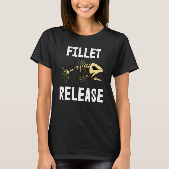 Fillet Release Tee Skeleton Fish Bone Tees Sharp T (Front)