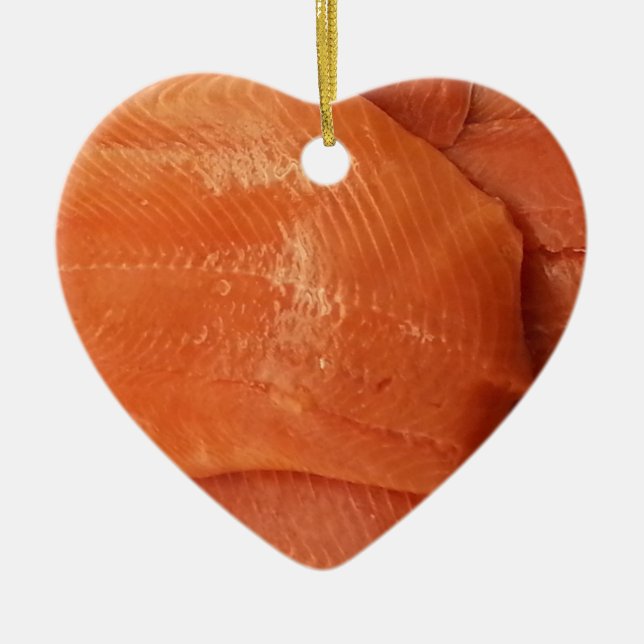 Filleted Salmon Ceramic Tree Decoration (Front)