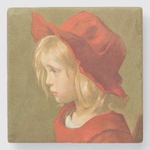 Fillette a l'orange stone coaster
